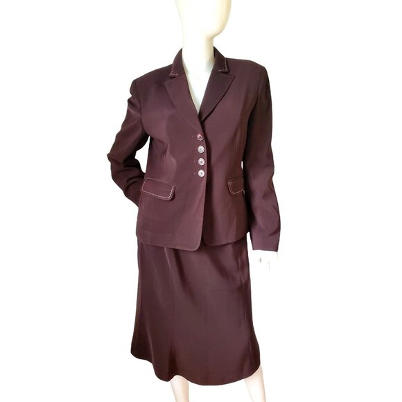 Travis Ayers 8 Vintage Y2K Skirt Suit Set Business Blazer Outfit Embroidered - Picture 2 of 14
